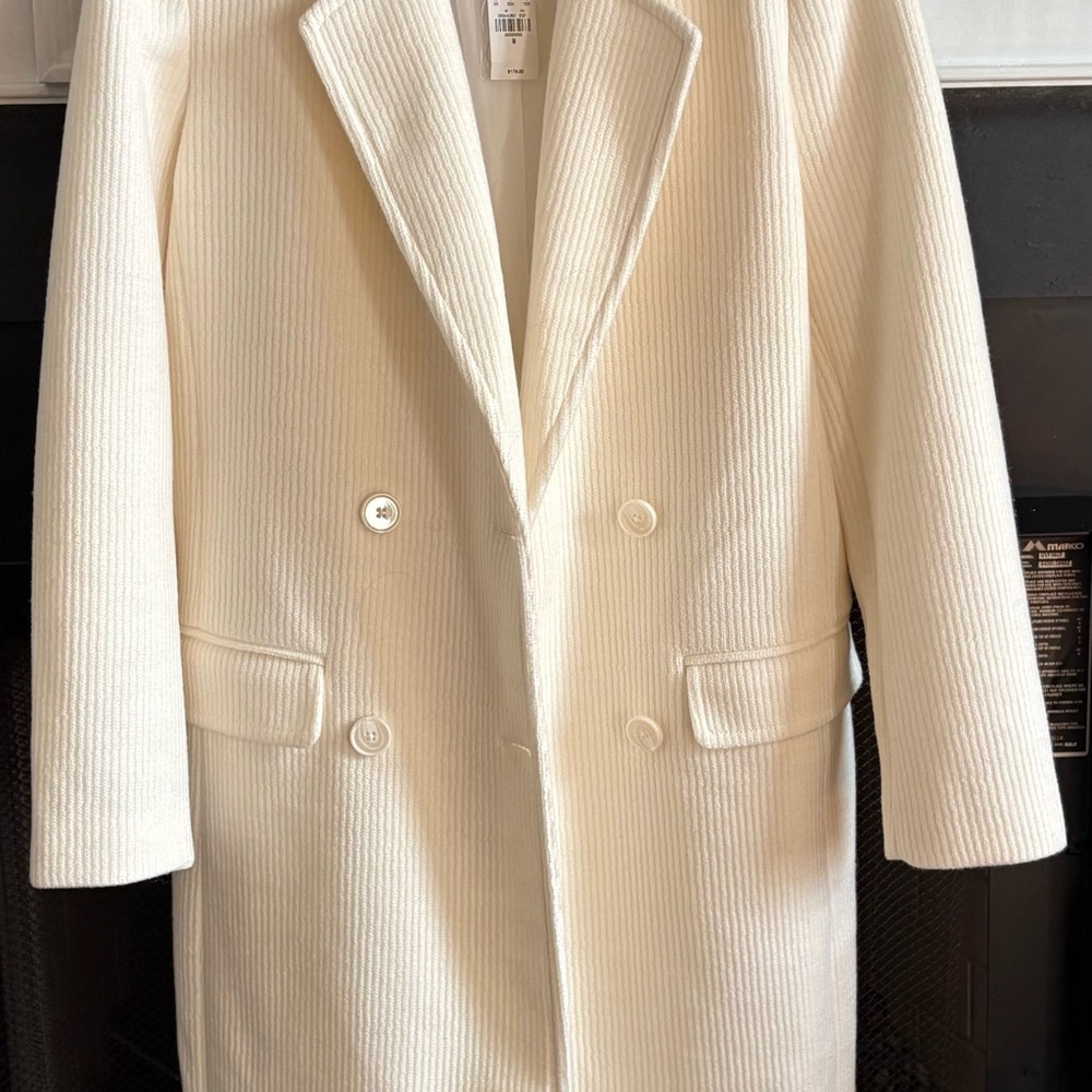 Express Ivory Textured Coat